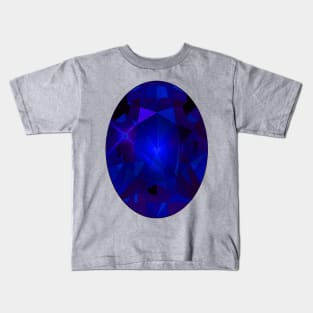 Blue and Purple Oval Shape Gemstone Kids T-Shirt